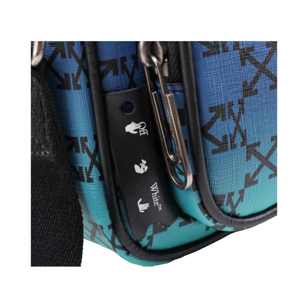 Off-White Blue and Green Crossbody Bag with Iridescent Finish - Picture 6 of 9